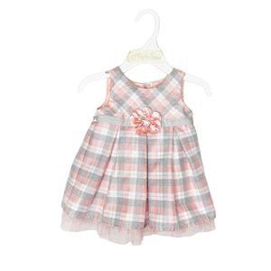 Sweet Heart Rose Pink, Silver and Gray Easter Spring Dress